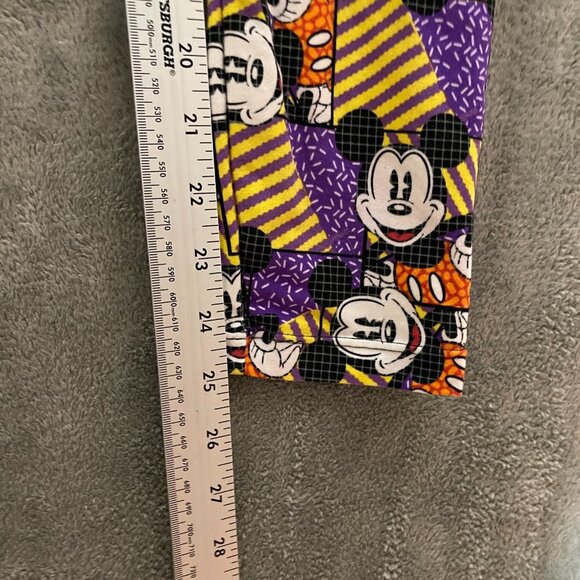 Lularoe Women Mickey Mouse Striped Geometric Pull On Elastic Waist Leggings OS - Picture 7 of 8